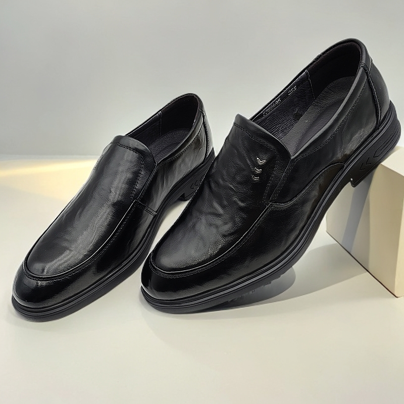 男士头层牛皮时尚百搭透气正装休闲的商务皮鞋陇上红牛鞋88695