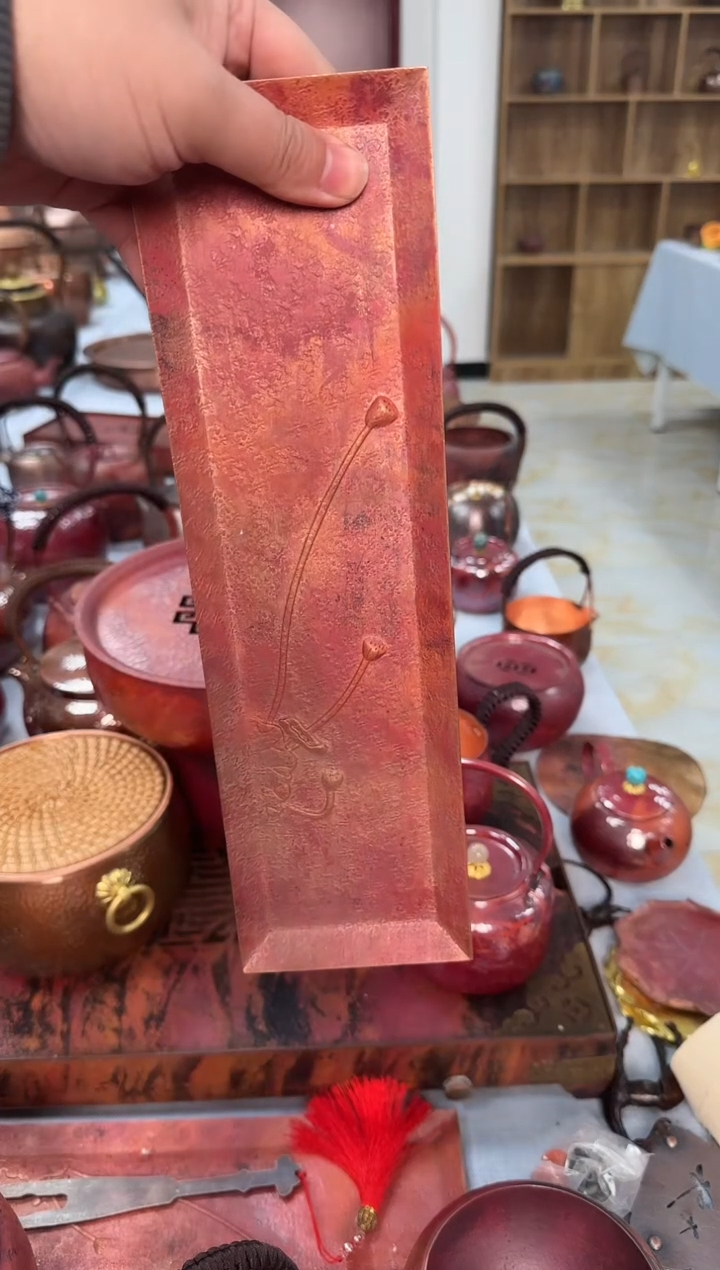 纯紫铜茶具收纳盘