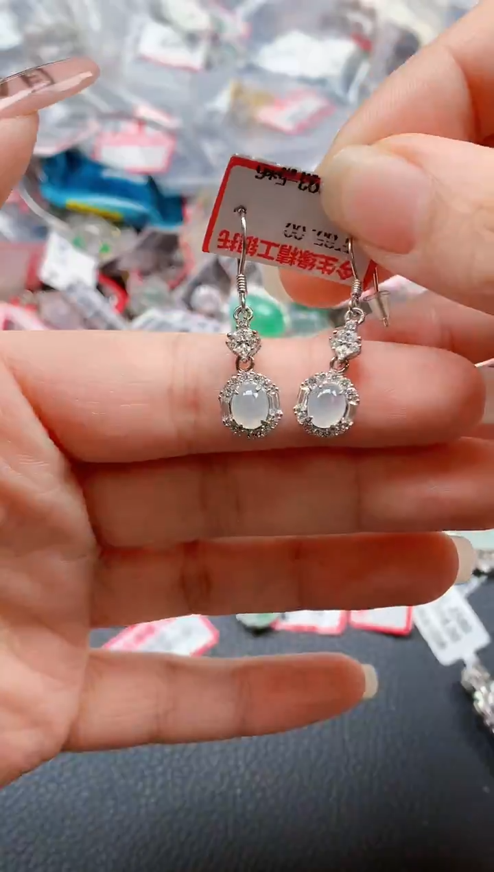 银S925镶嵌戒指翡翠天然A货缅甸翡翠