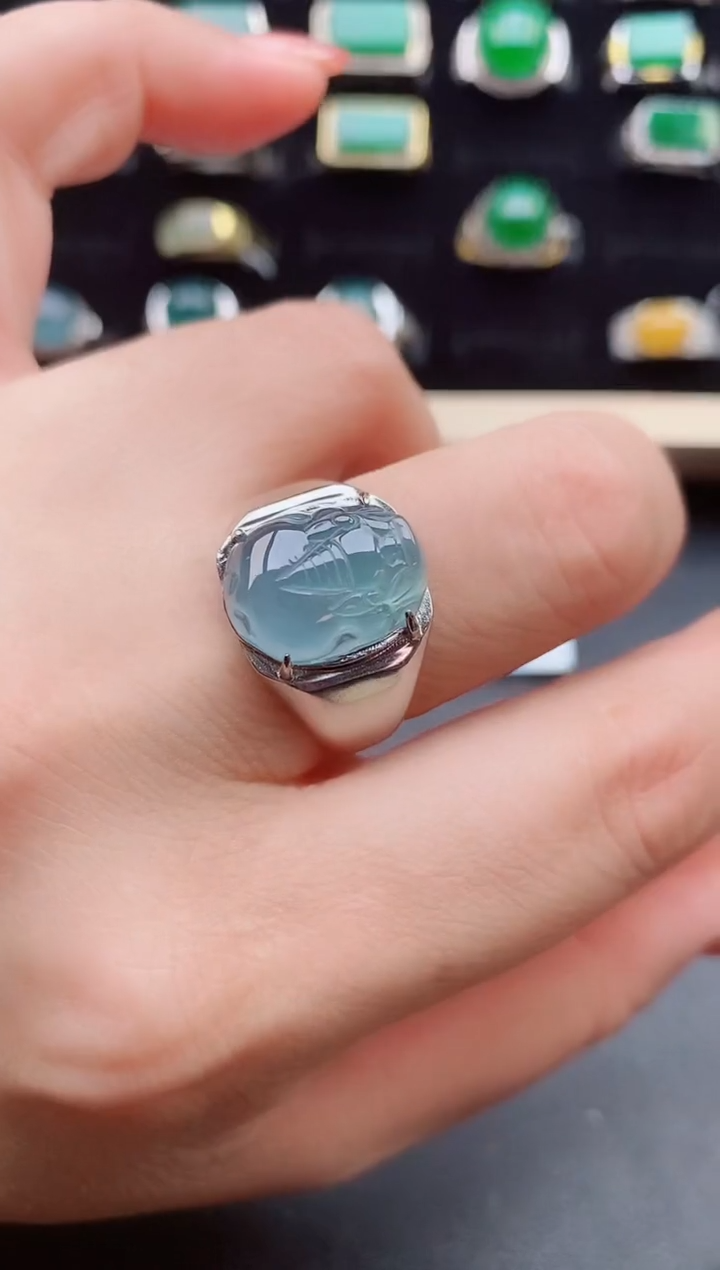 【闪购商品】翡翠戒指银S925镶嵌508550