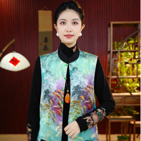 [鎏金烟岚] 观江南婷婷高定新中式双面双穿四季马甲