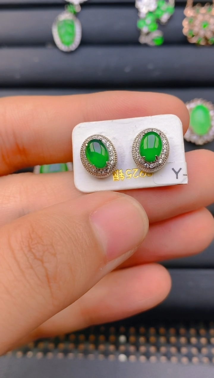 【闪购商品】翡翠戒指银S925镶嵌天然A货翡翠1