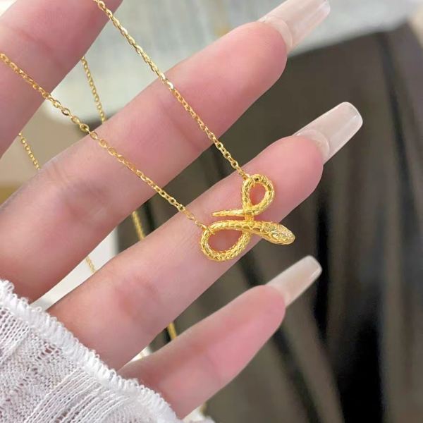 铜合金项链 新款小众灵蛇项链百搭轻奢女士不掉色锁骨链吊坠