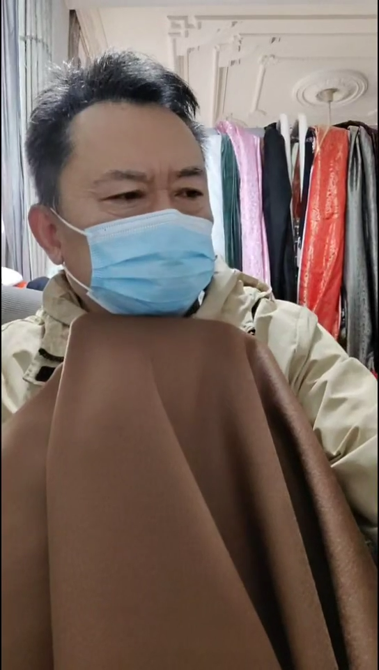 深奶咖啡色纯色双面布料