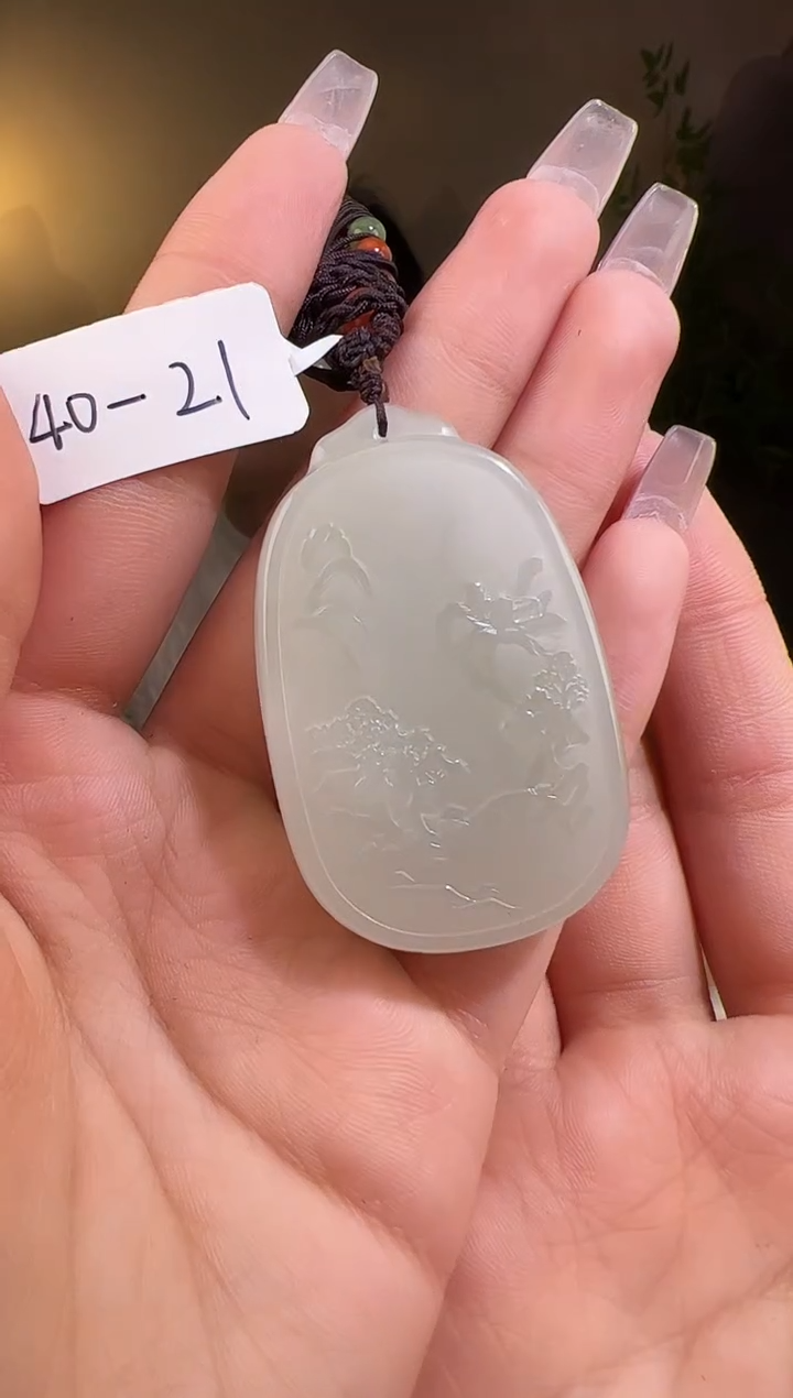 【闪购商品】和田玉颈饰未镶嵌山水牌21