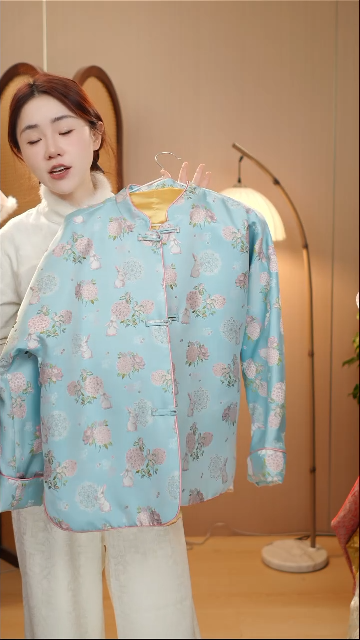 三马蓝兔子夹棉外套   