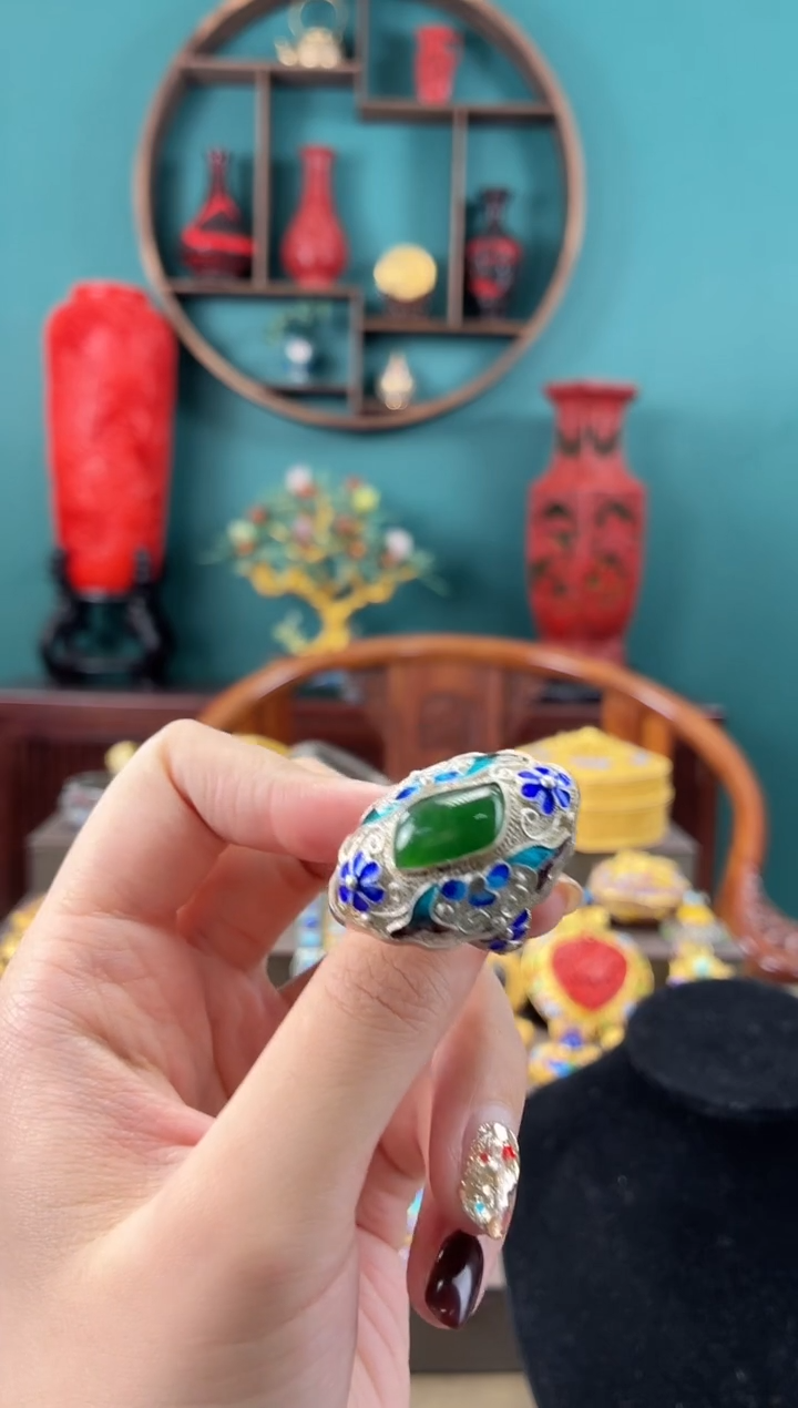 非遗手工花丝镶嵌戒指