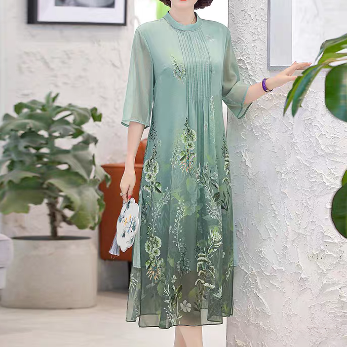 A31-A40夏季中老年女装连衣裙大码气质中国风系列
