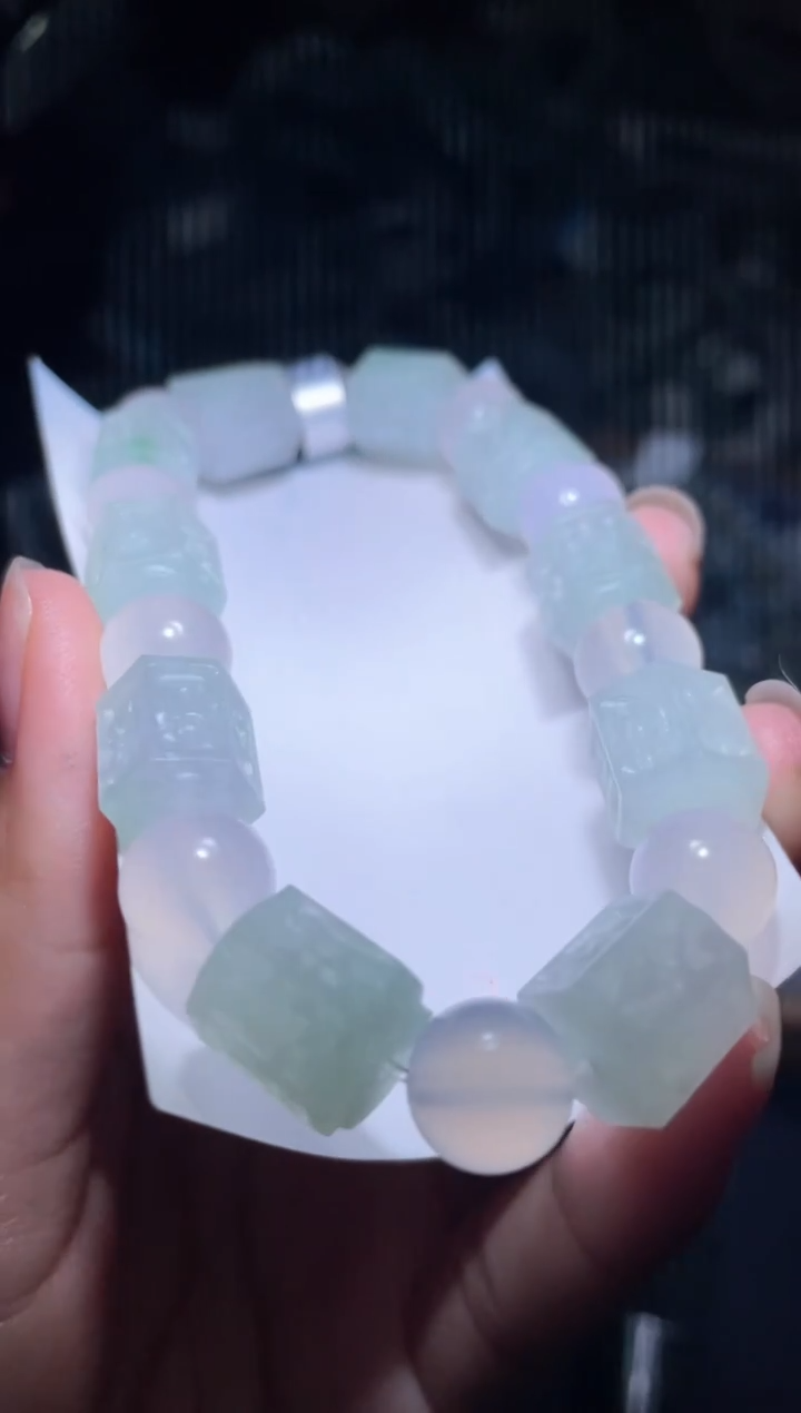 未镶嵌定制翡翠天然缅甸翡翠手串56