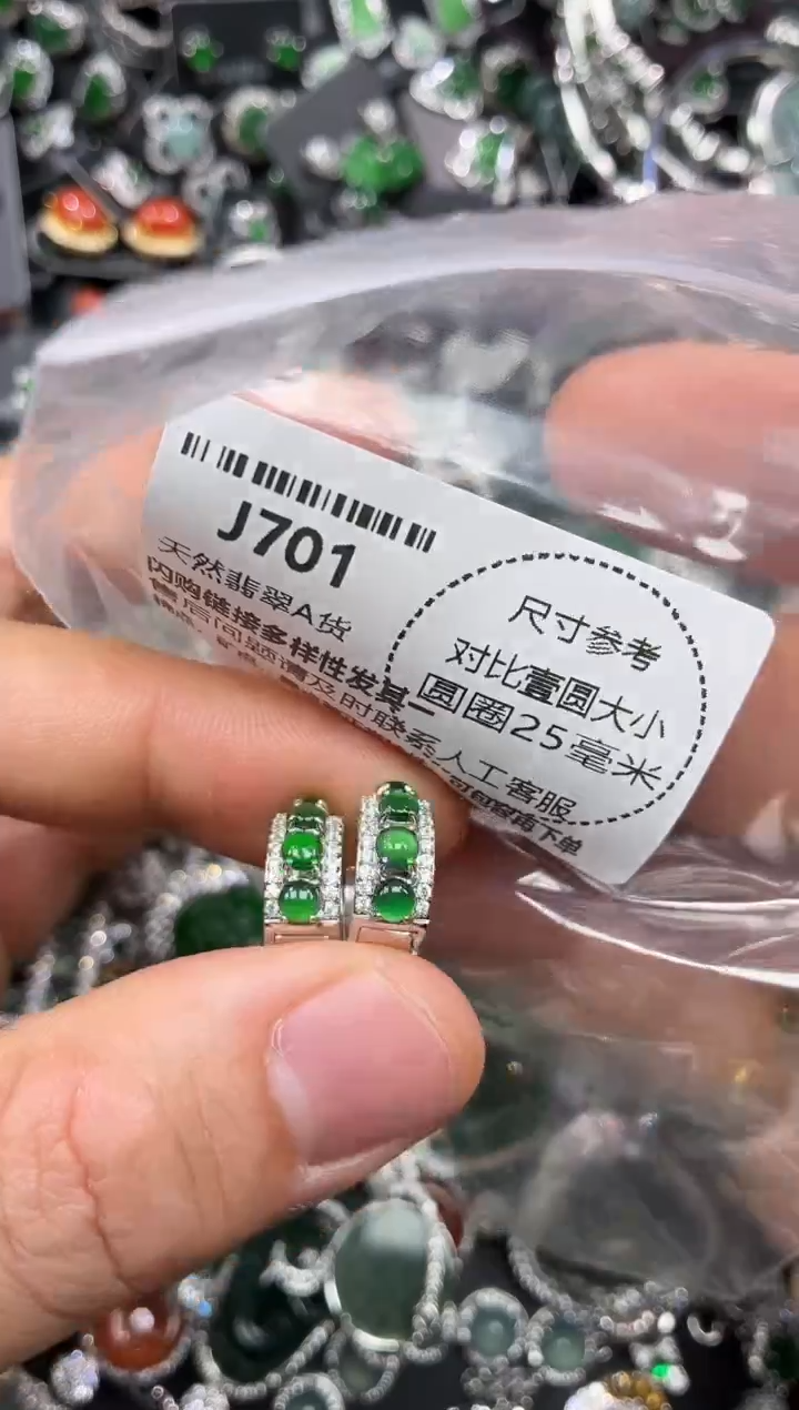 颈饰未镶嵌翡翠J701耳扣