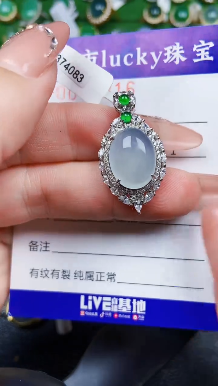 【闪购商品】翡翠颈饰银S925镶嵌9316