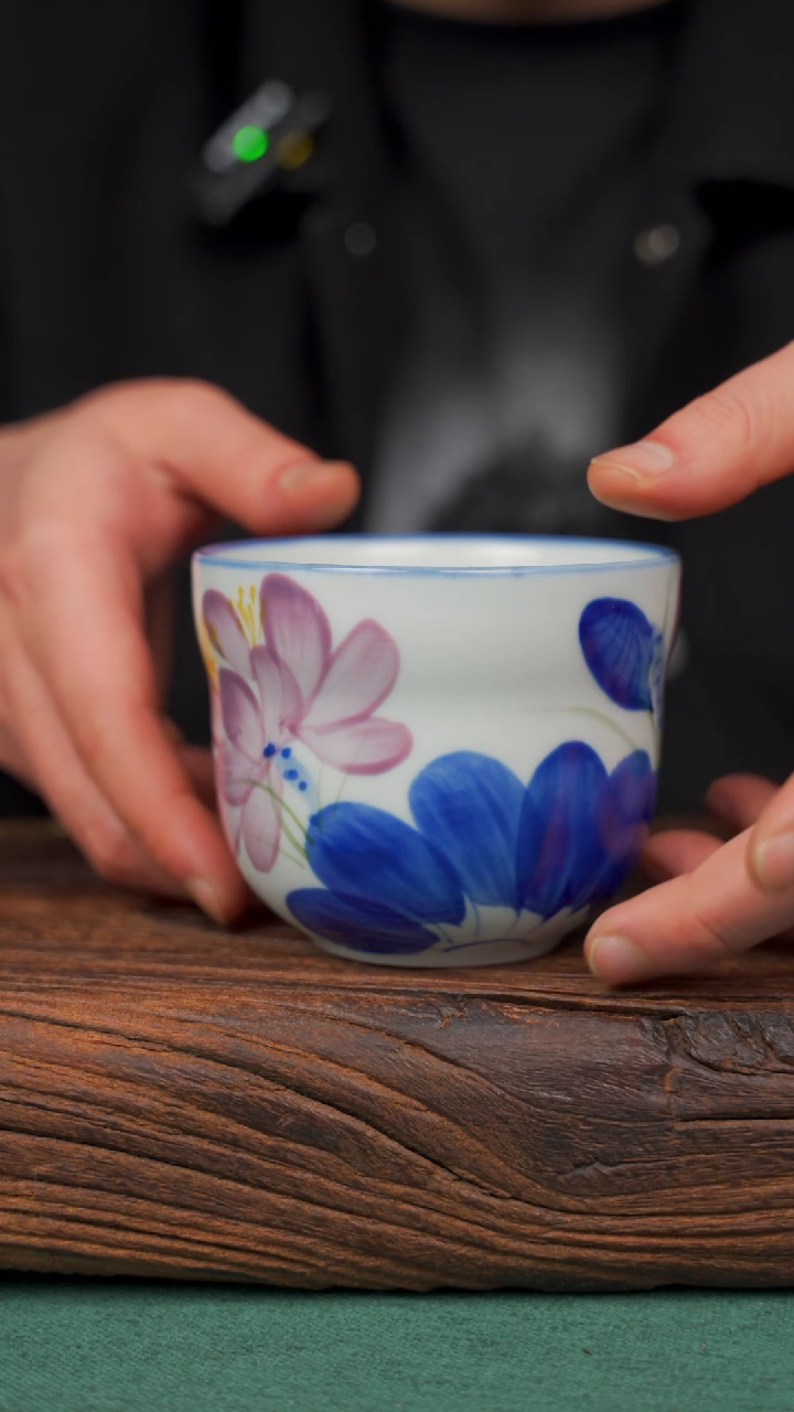 瓷片42寻一缕瓷香杯釉下手工手绘瓷器