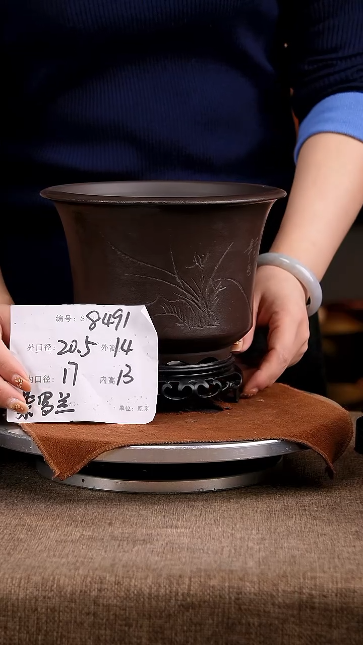 紫砂花盆花卉工艺8491+s