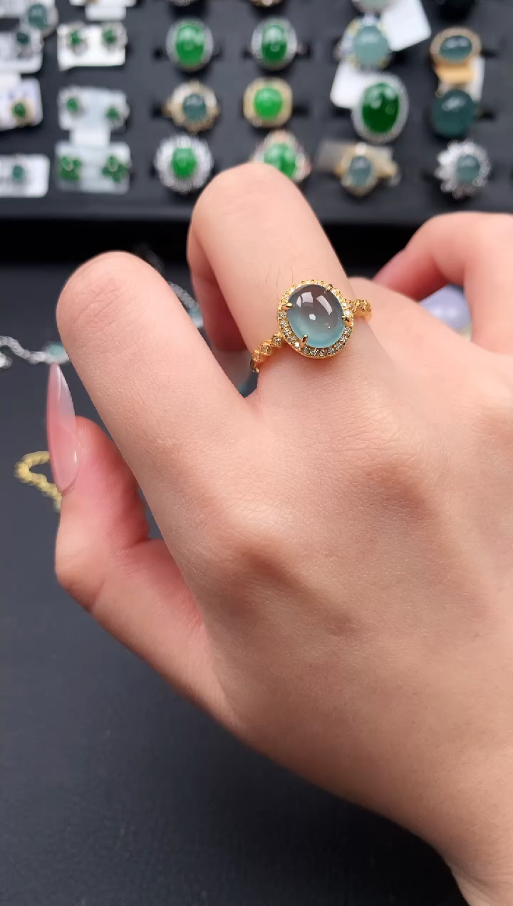 【闪购商品】翡翠戒指银S925镶嵌154151