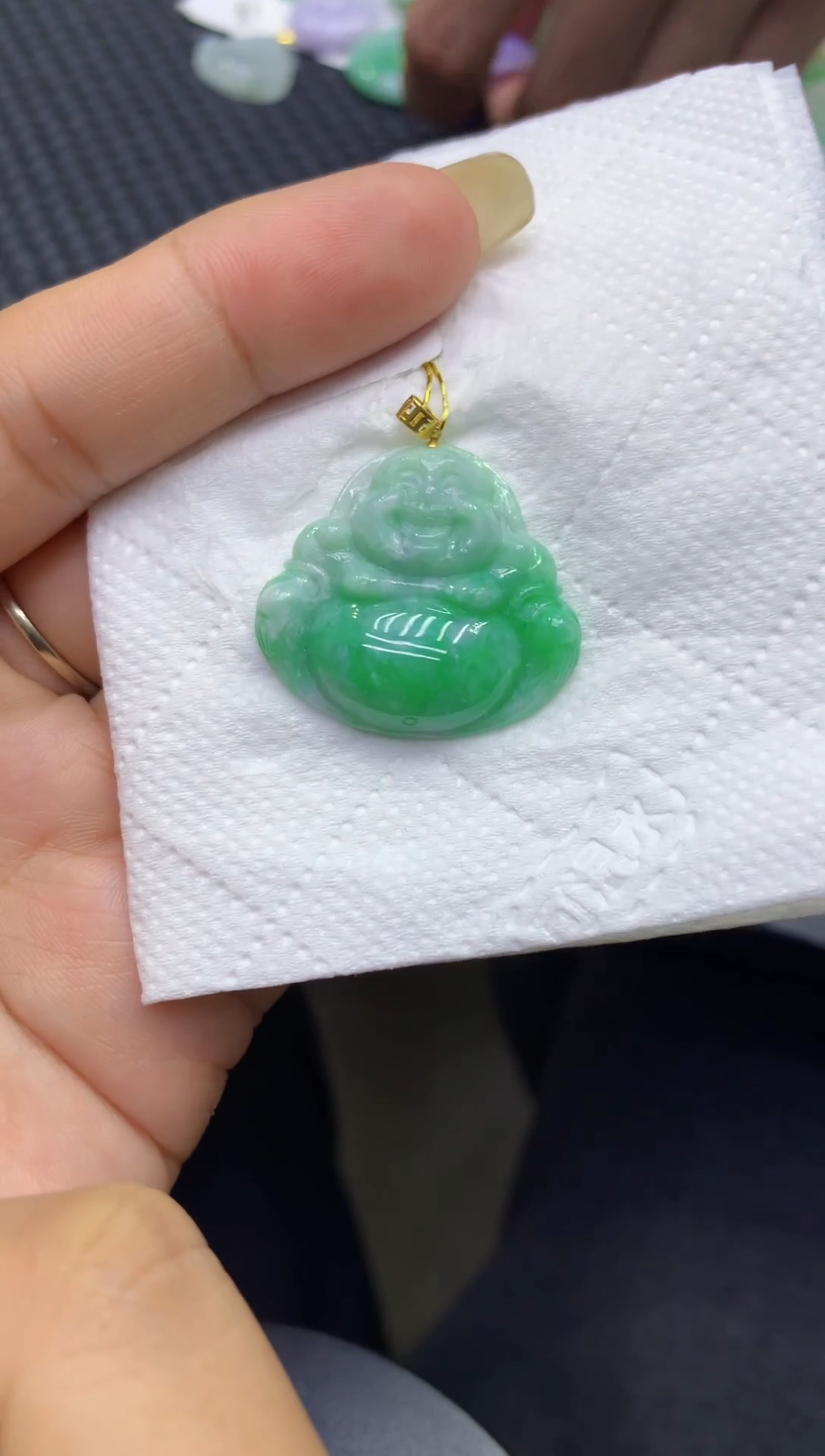 颈饰18K金镶嵌翡翠天然缅甸A货翡翠