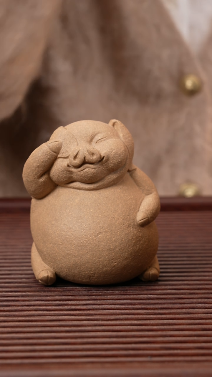 【闪购商品】紫砂茶宠老段小猪