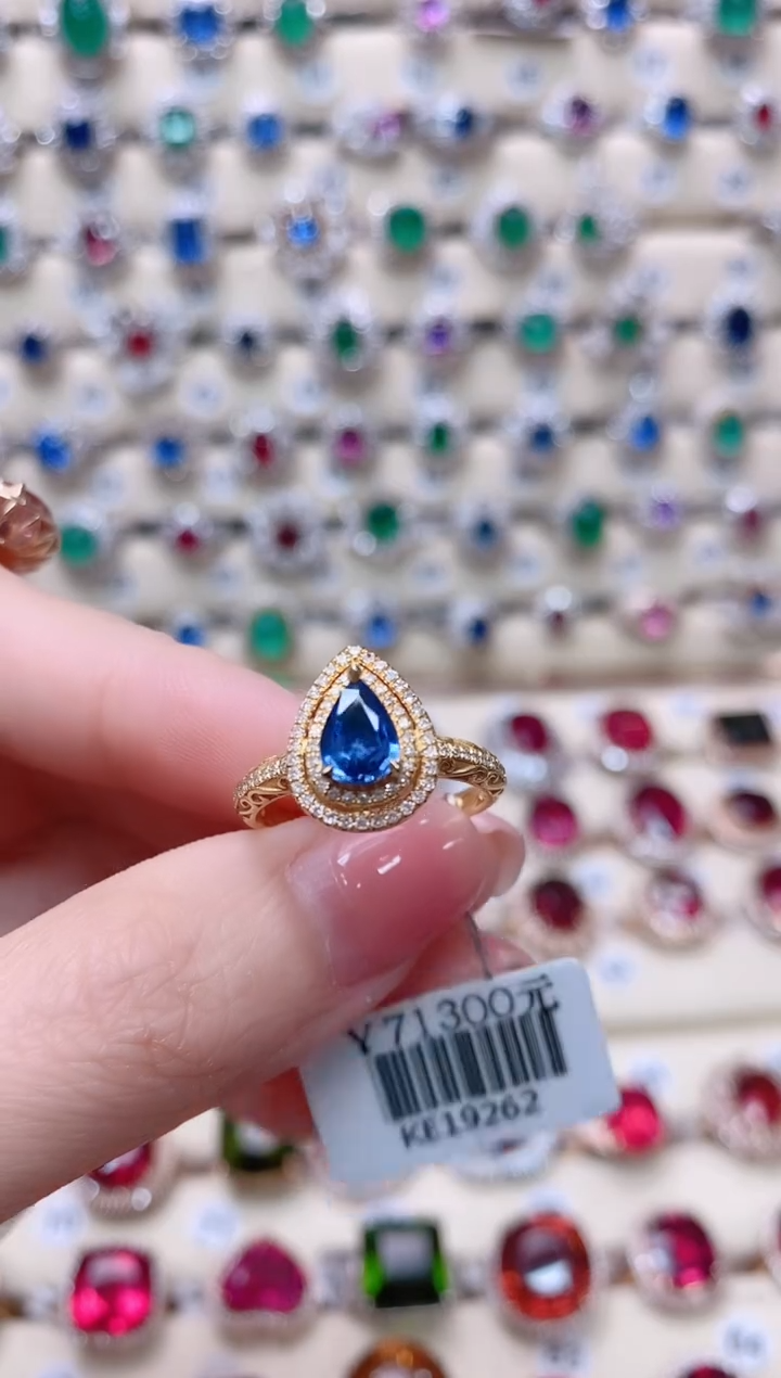 【闪购商品】蓝宝石18K金戒指18K金镶嵌1