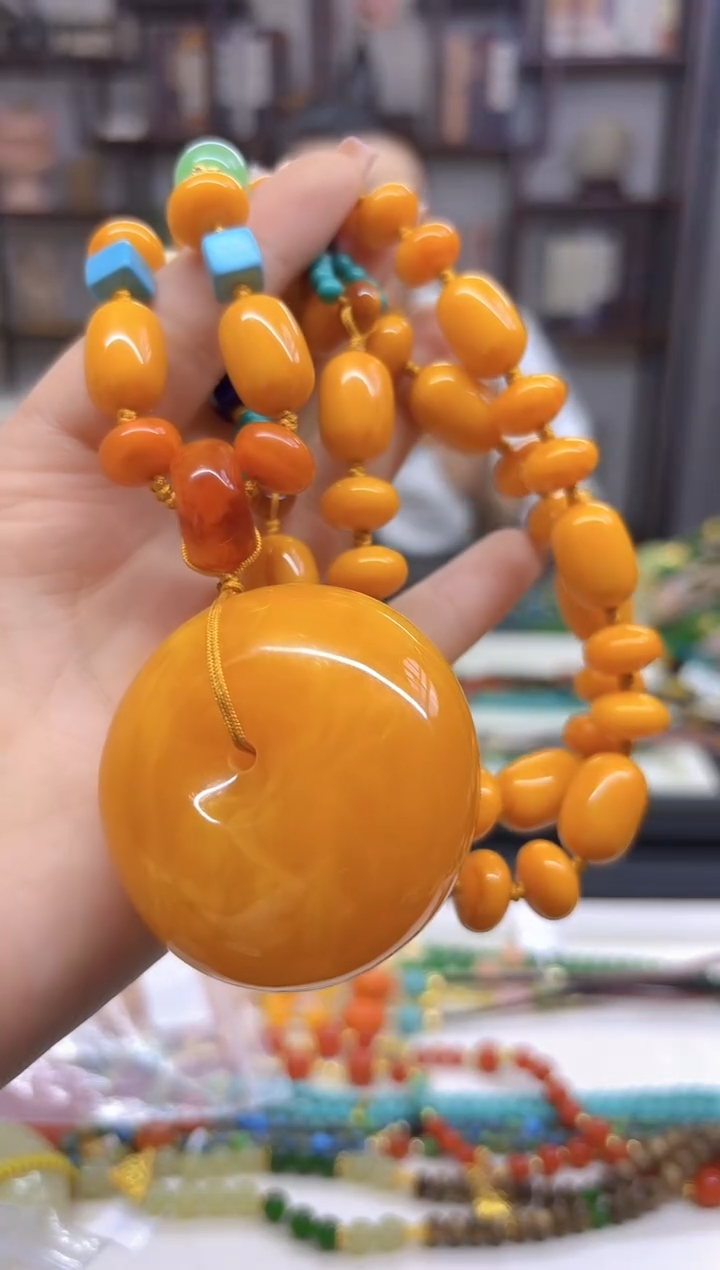 【闪购商品】蜜蜡毛衣链未镶嵌M496