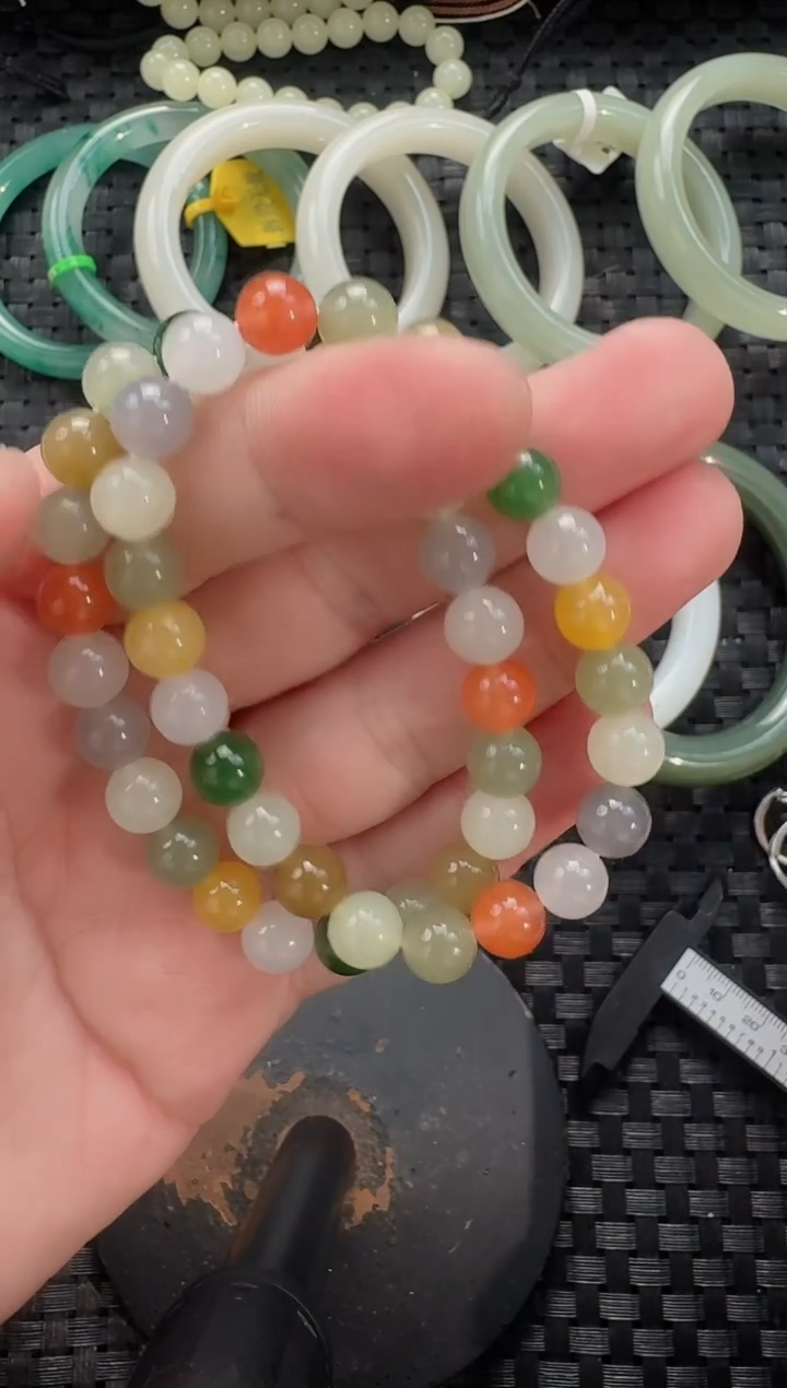 颈饰未镶嵌和田玉8mm多宝手串（多样性发货拍一发一）