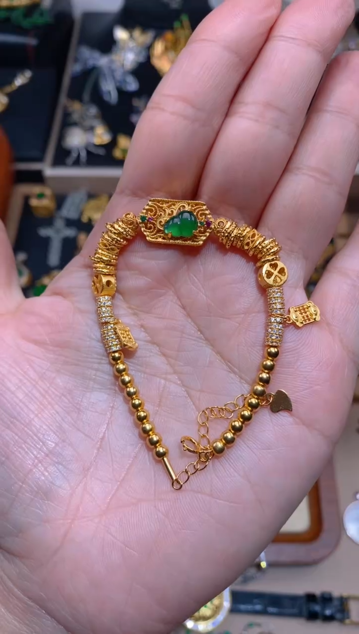 【闪购商品】翡翠手链银S925镶嵌手链