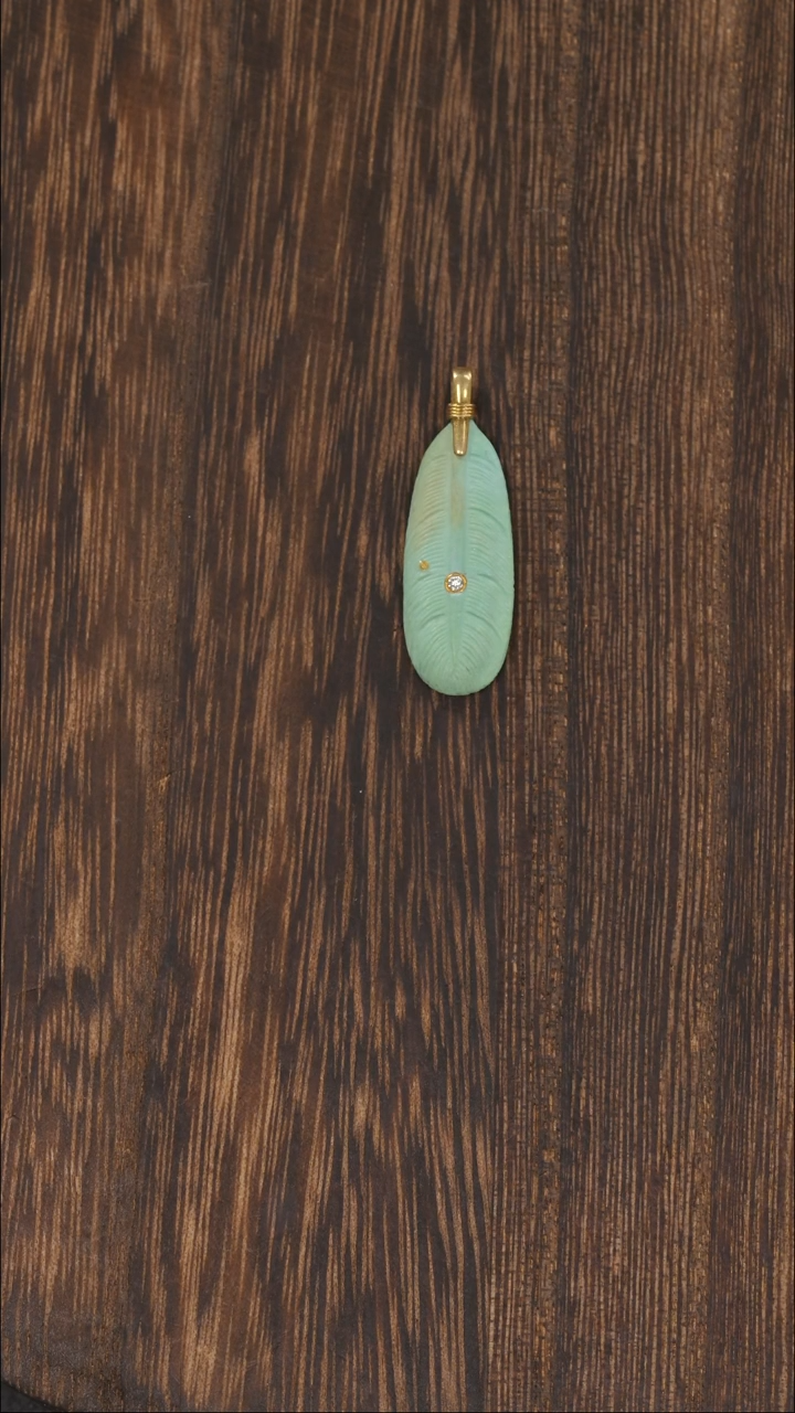 【闪购商品】绿松石挂饰18K金镶嵌1