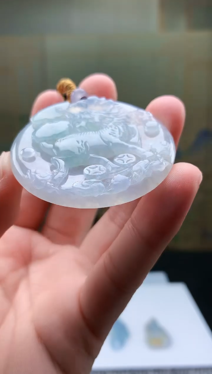 【闪购商品】定制翡翠未镶嵌4868bb-毛货挂件63