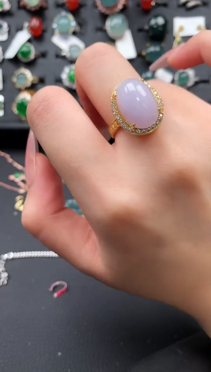 【闪购商品】翡翠戒指银S925镶嵌52141