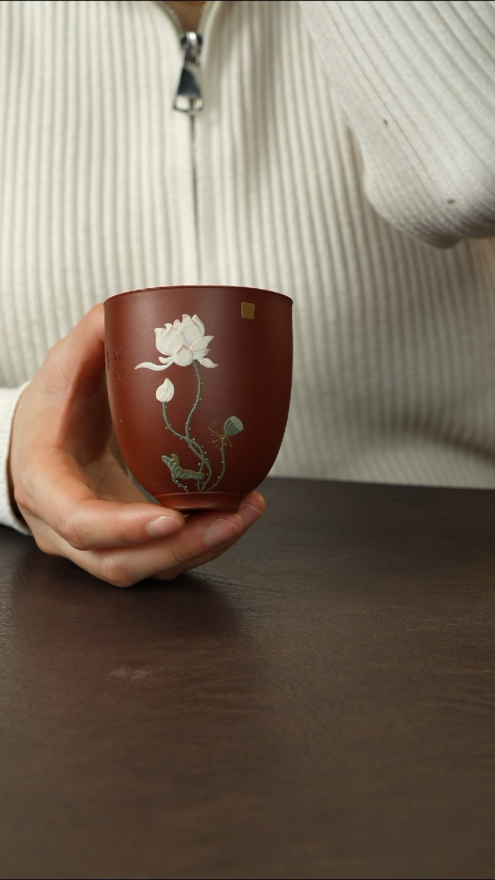 茶杯紫砂小煤窑朱泥 净瓶杯 130CC