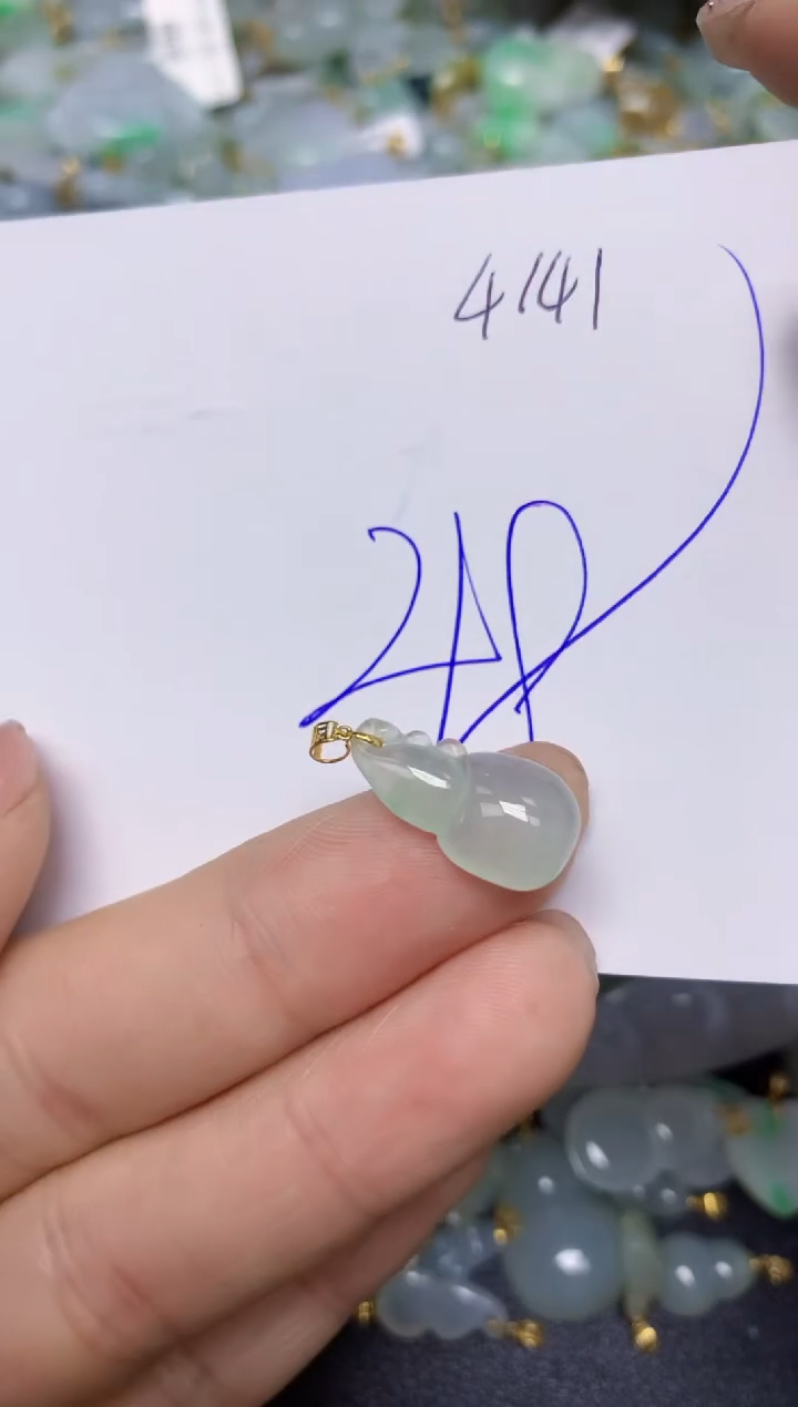 【闪购商品】翡翠挂件18K金镶嵌 天然翡翠A货