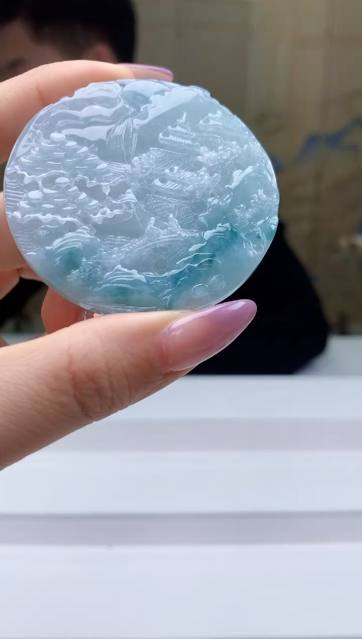 【闪购商品】定制翡翠未镶嵌4917ty-毛货挂件84