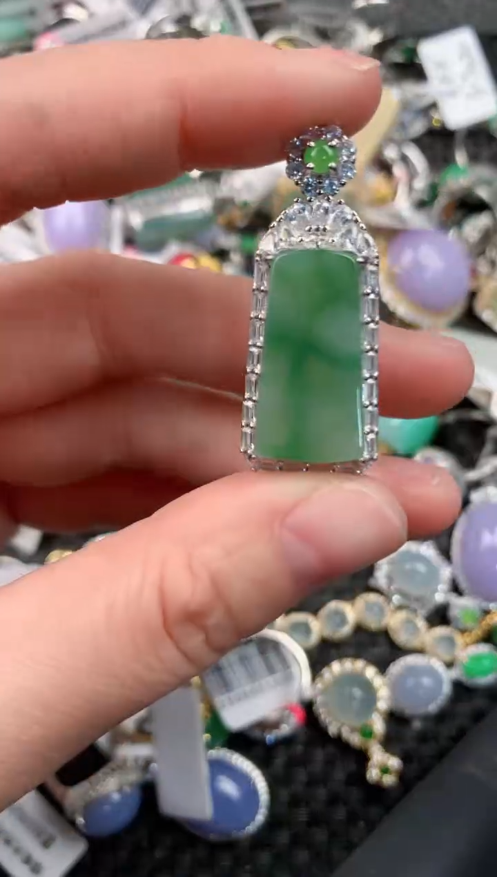 银S925镶嵌戒指翡翠10-10-10    6