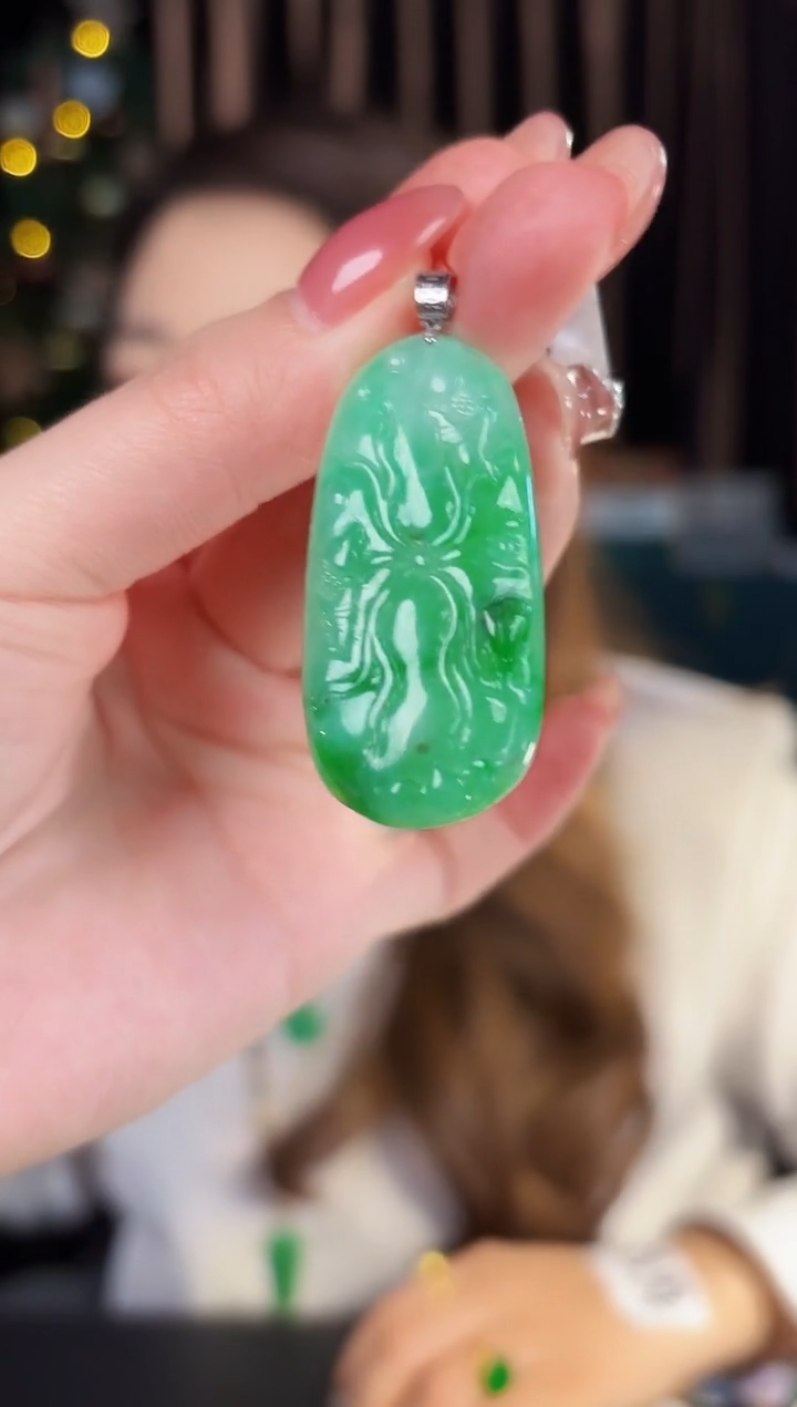 【闪购商品】翡翠颈饰18K金镶嵌 缅料A货/支持复检/一件