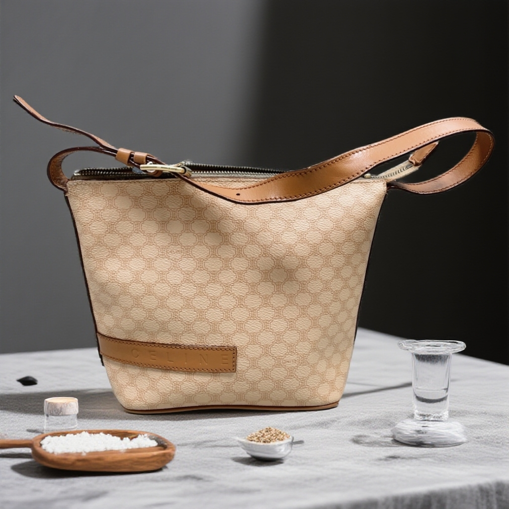 95新 Celine/思琳 浅棕色老花水桶包 1840 0012 