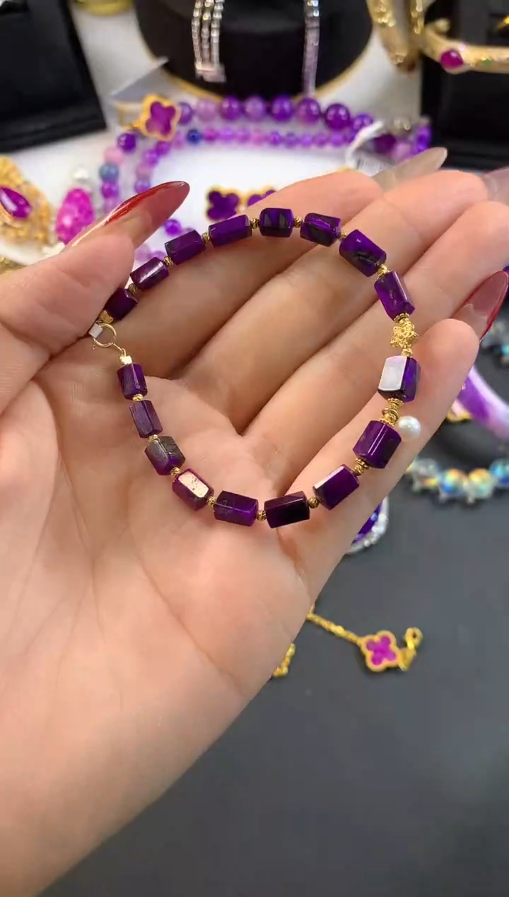 【闪购商品】苏纪石（舒俱来），18K金镶嵌舒俱来手链