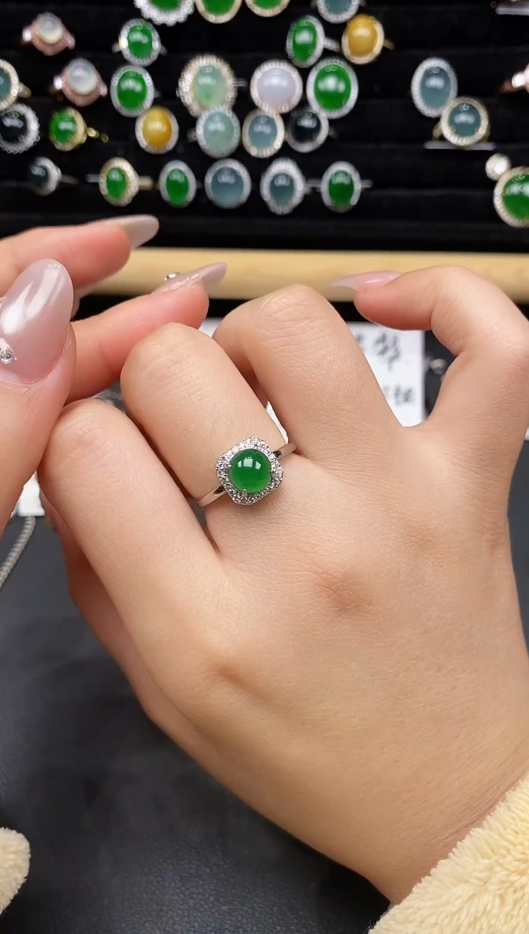 银S925镶嵌戒指翡翠2588