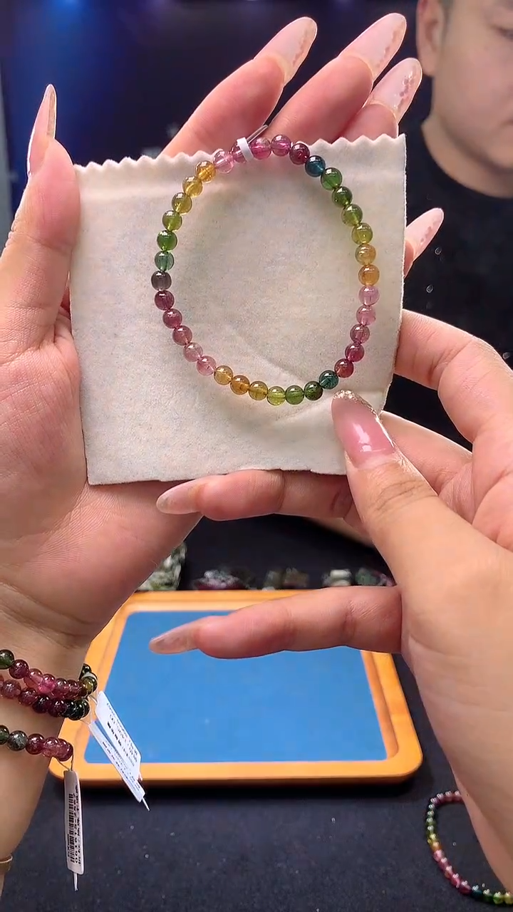 手链未镶嵌碧玺SSS级彩虹碧玺单圈5x（多样性发一）