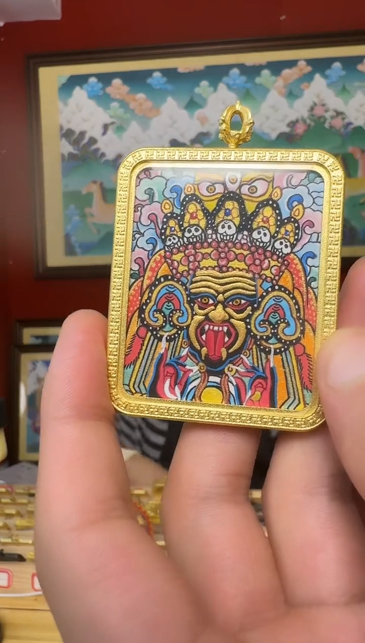 吊坠扎老师-热贡纯手绘周毛