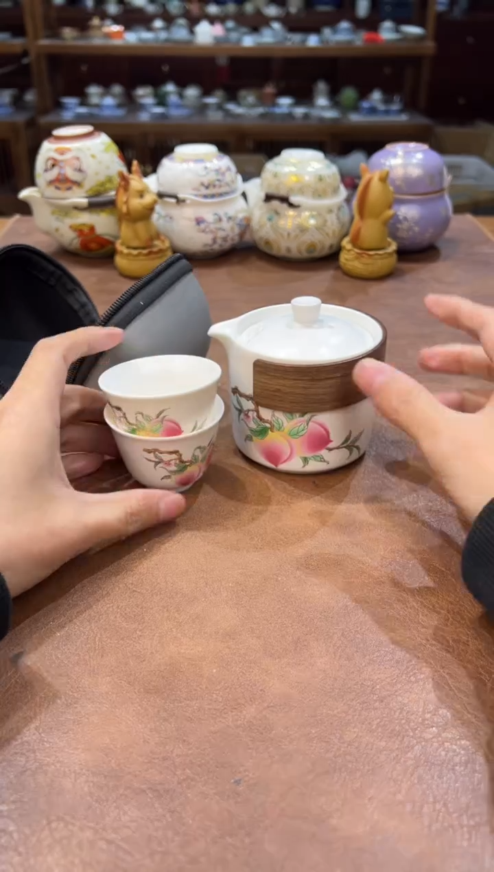真的很便宜超好看会开片的旅行茶具
