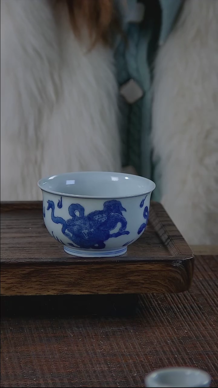 【闪购商品】折葵非器手工手绘双狮炉式杯