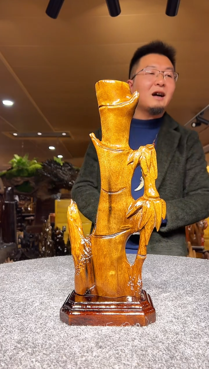 金丝楠木雕款存*金丝楠木摆件