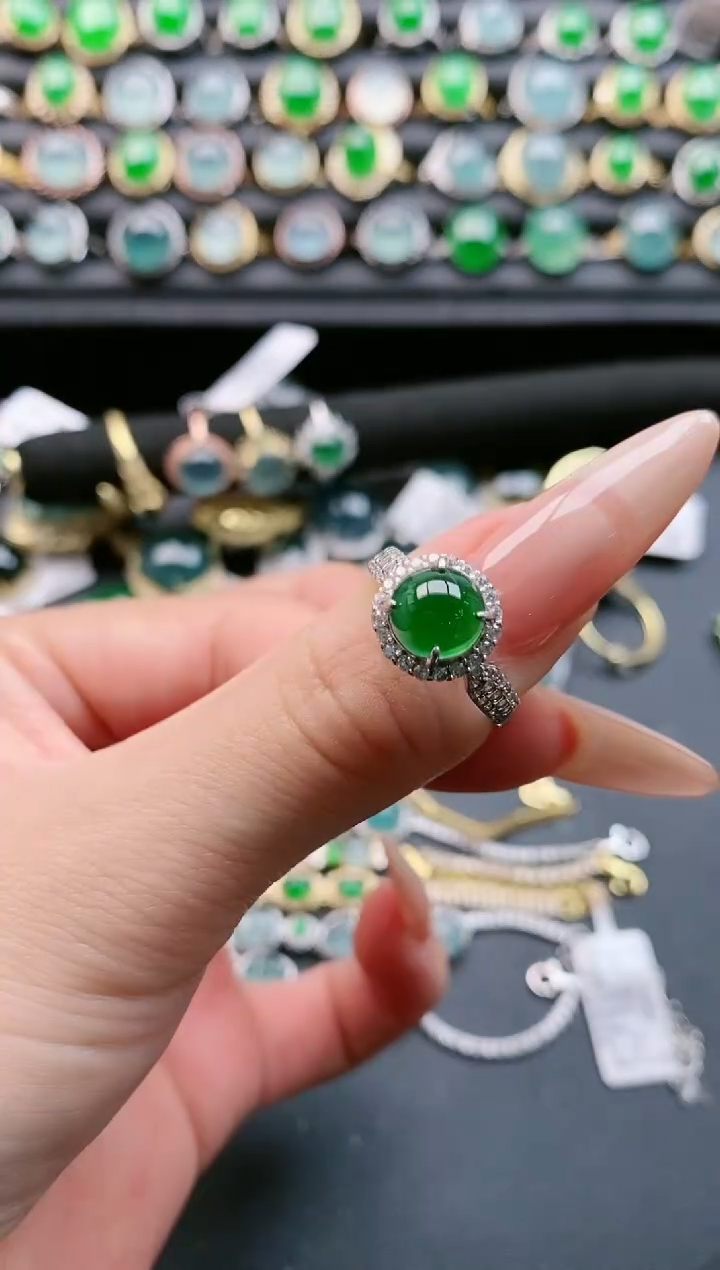 【闪购商品】翡翠戒指银S925镶嵌1111111