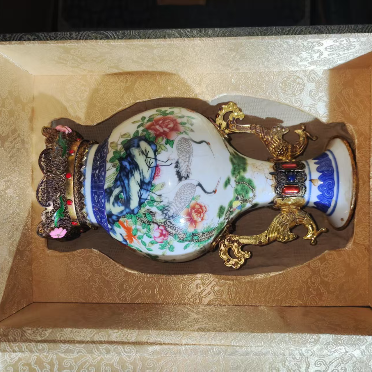 1个金色双鹤大和子摆件链接