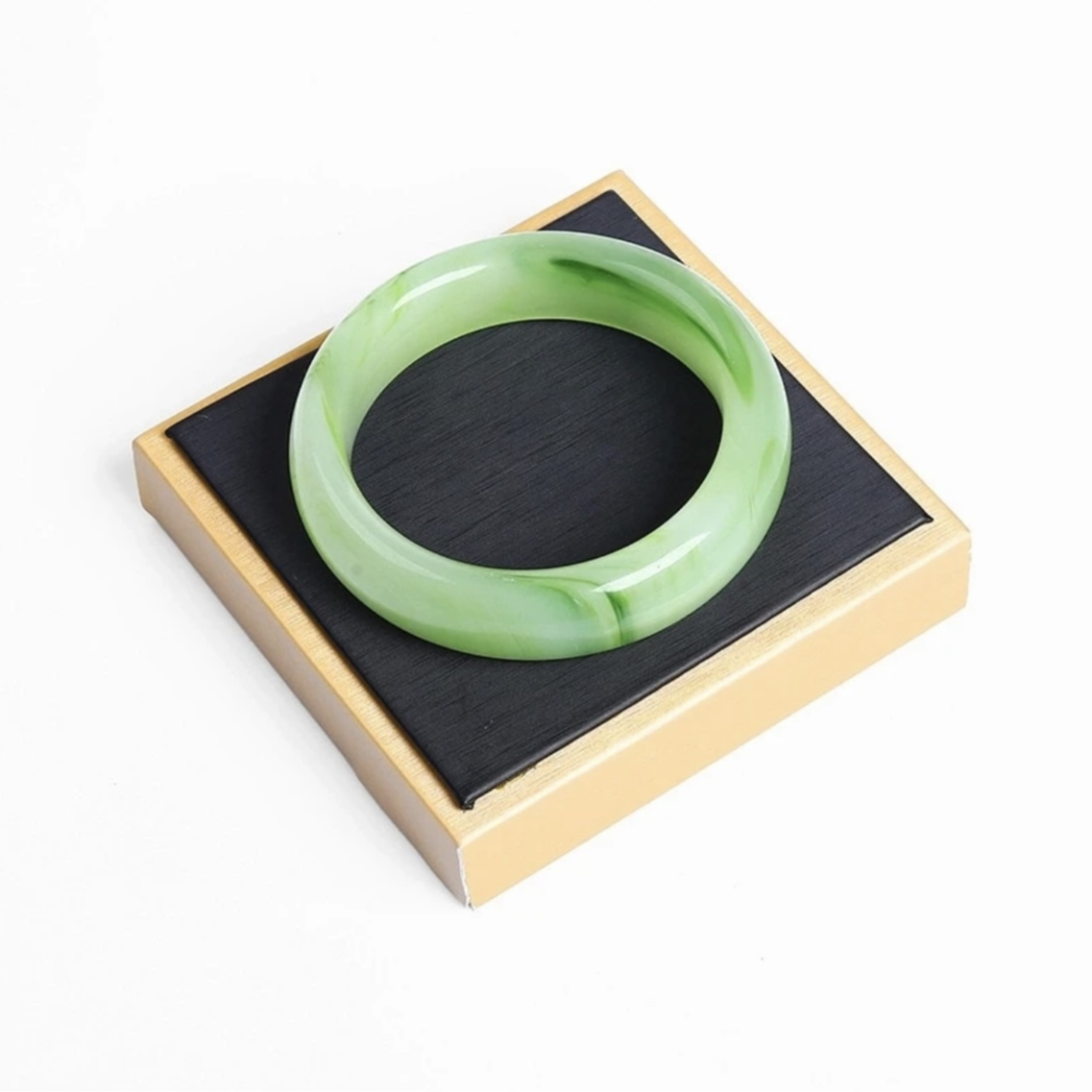 【现货现发】绿飘花青白绿正圈女款手镯送礼ZD0495