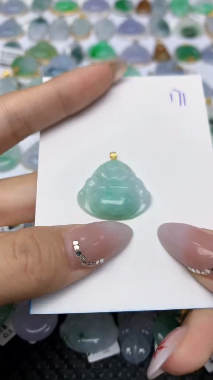 【闪购商品】翡翠颈饰18K金镶嵌天然翡翠a货