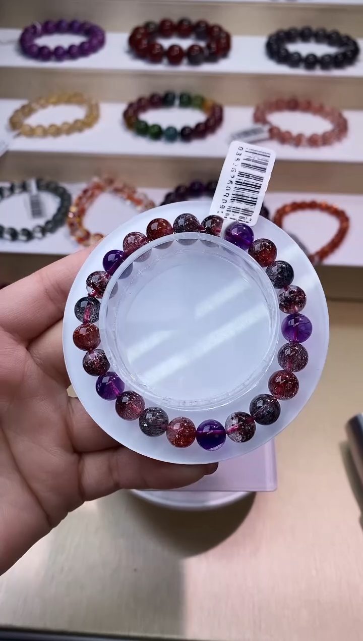 【闪购商品】水晶手链未镶嵌黑加仑超七8m+