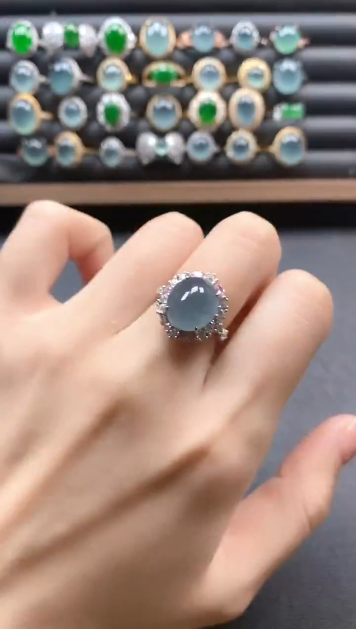 银S925镶嵌戒指翡翠51151