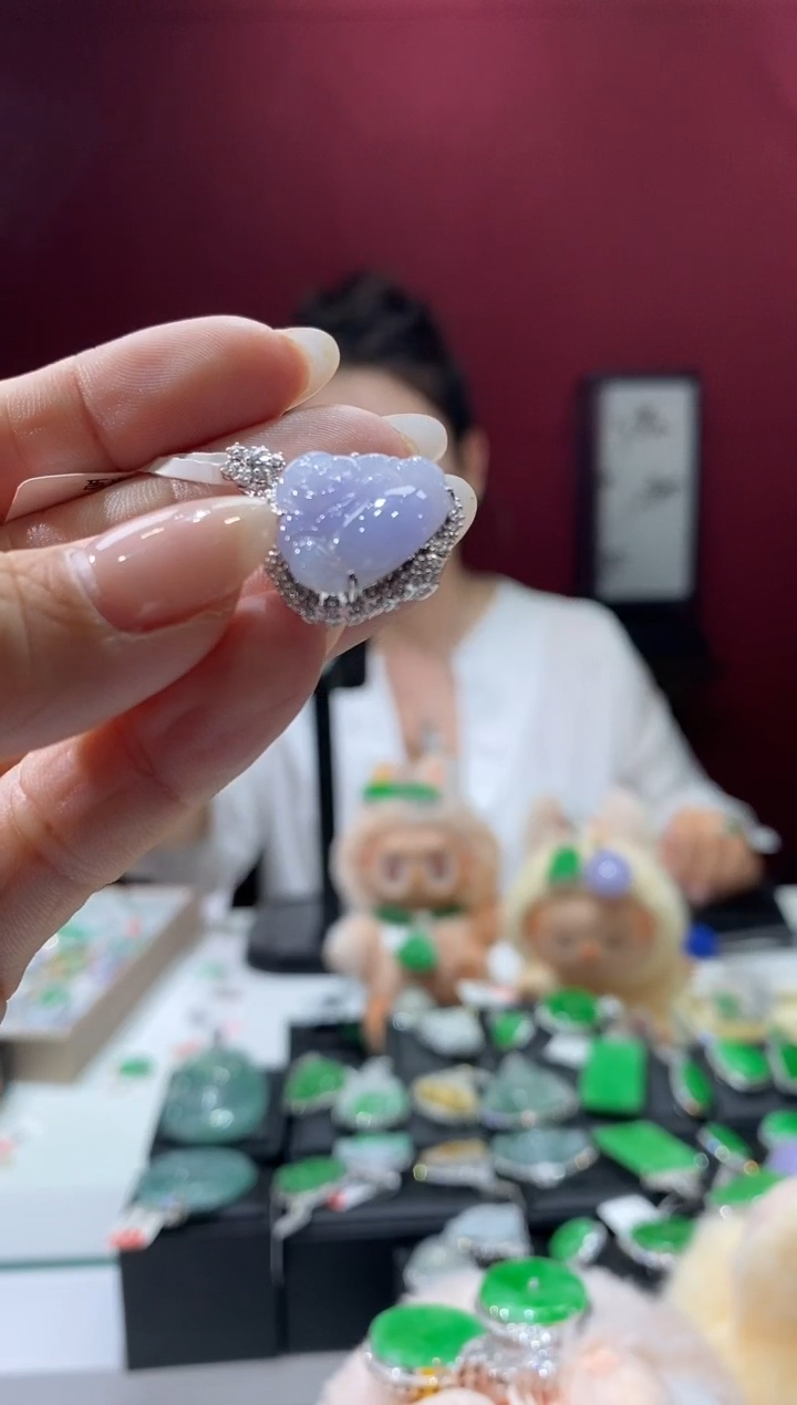 翡翠18K金镶嵌吊坠(不含链)佛公