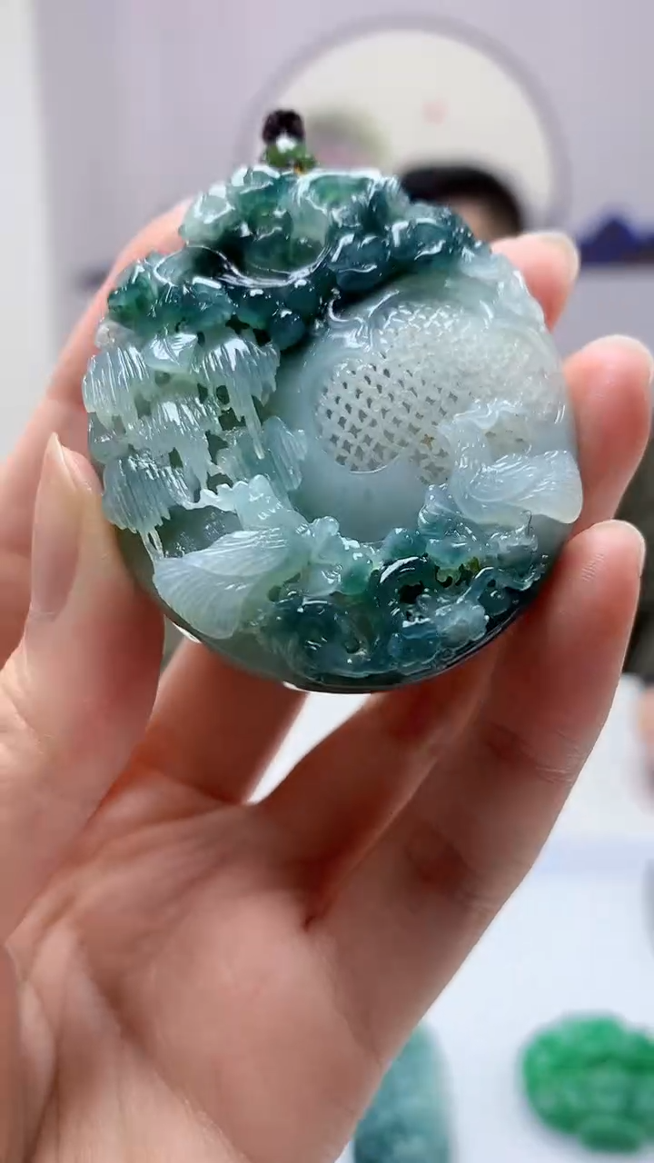 【闪购商品】定制翡翠未镶嵌5152zm-毛货挂件128