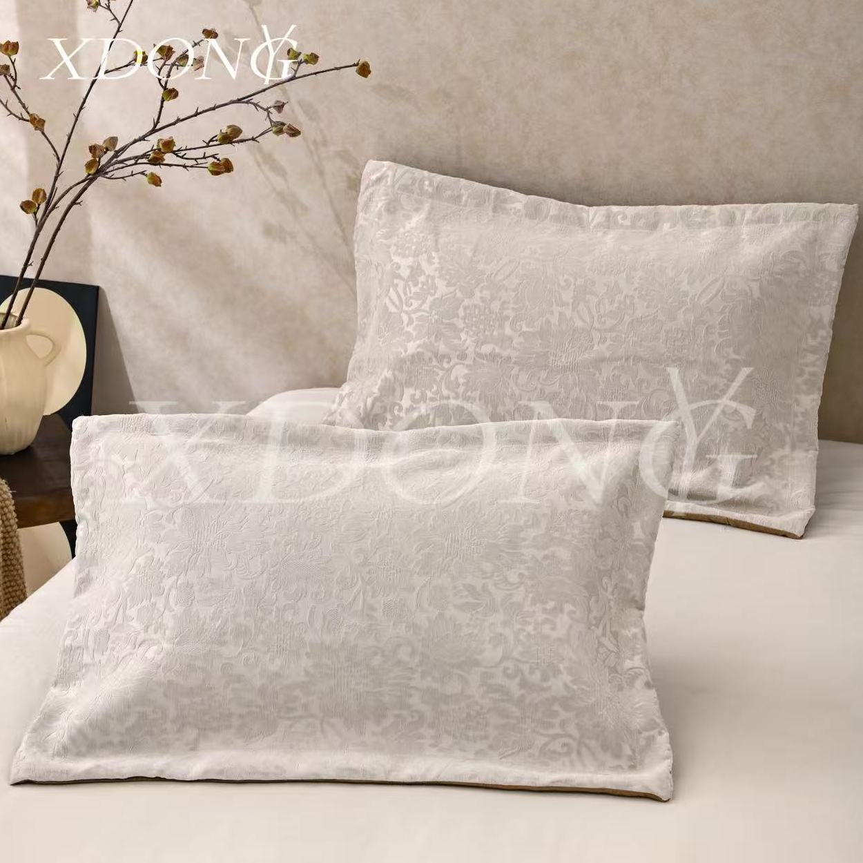 XDONGY（冬云家纺）48*74高精密流柔软亲肤高奢 秋水伊人白枕套