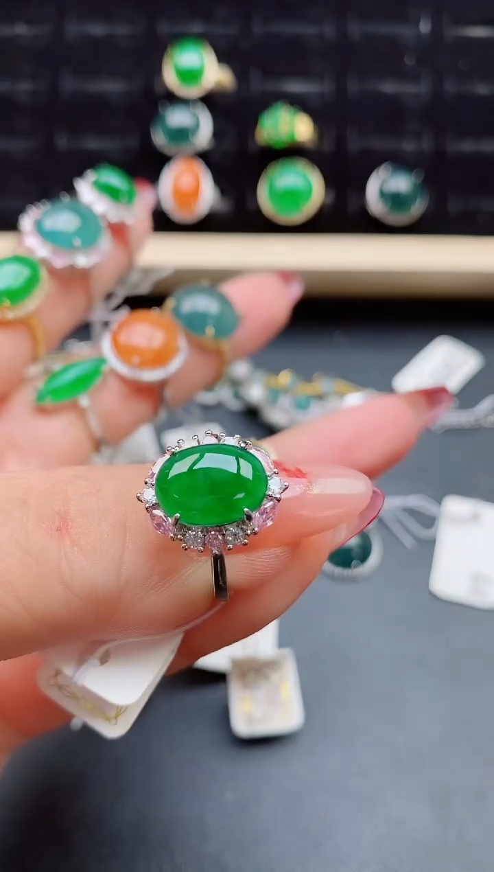 【闪购商品】翡翠戒指银S925镶嵌50850850